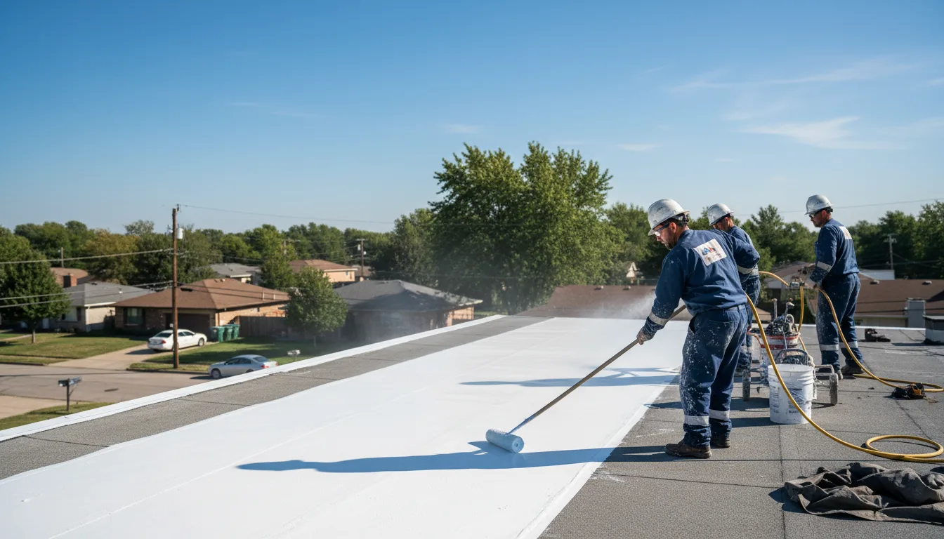 Commercial roof coating in Mark, IL near me
